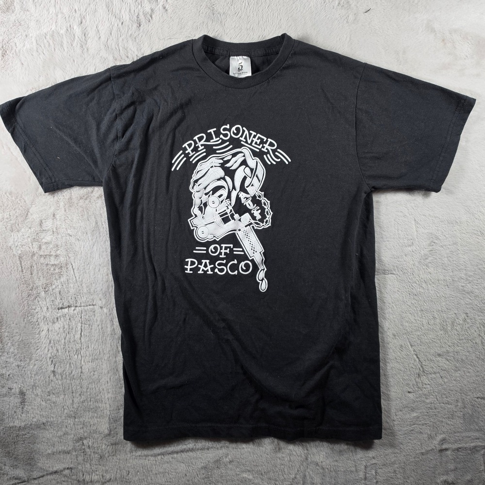 5 Boys Prisoner of Pasco T-Shirt Mens M Black Tattoo Machine Graphic Tee 1018